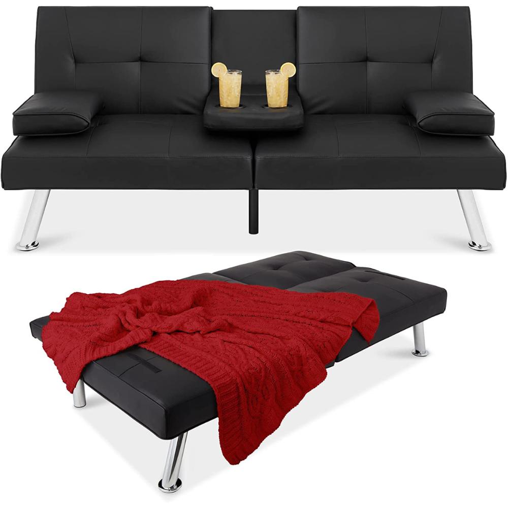 Futon Sofa Bed - Black
