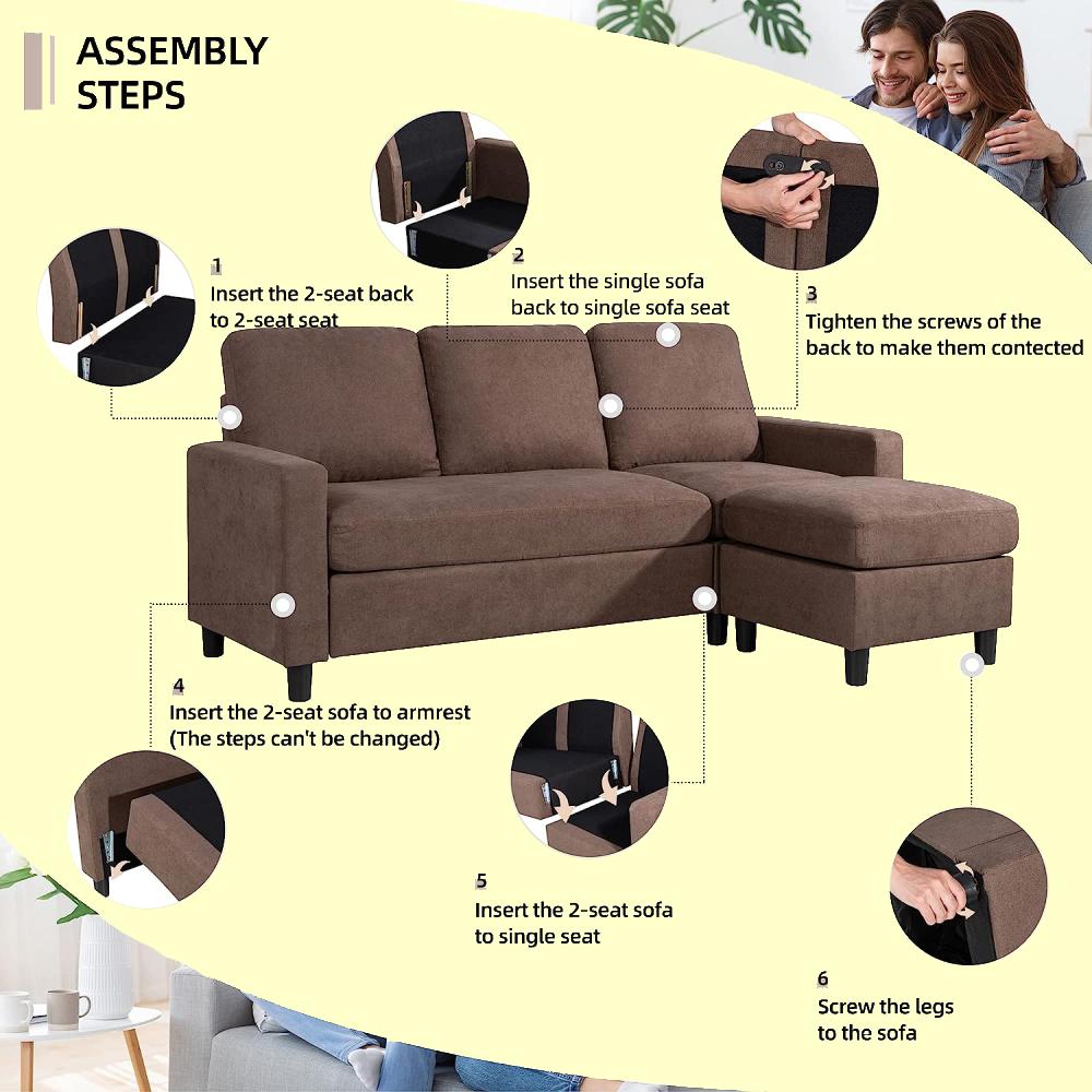 L-Shaped Couch - Dark Gray: image 8