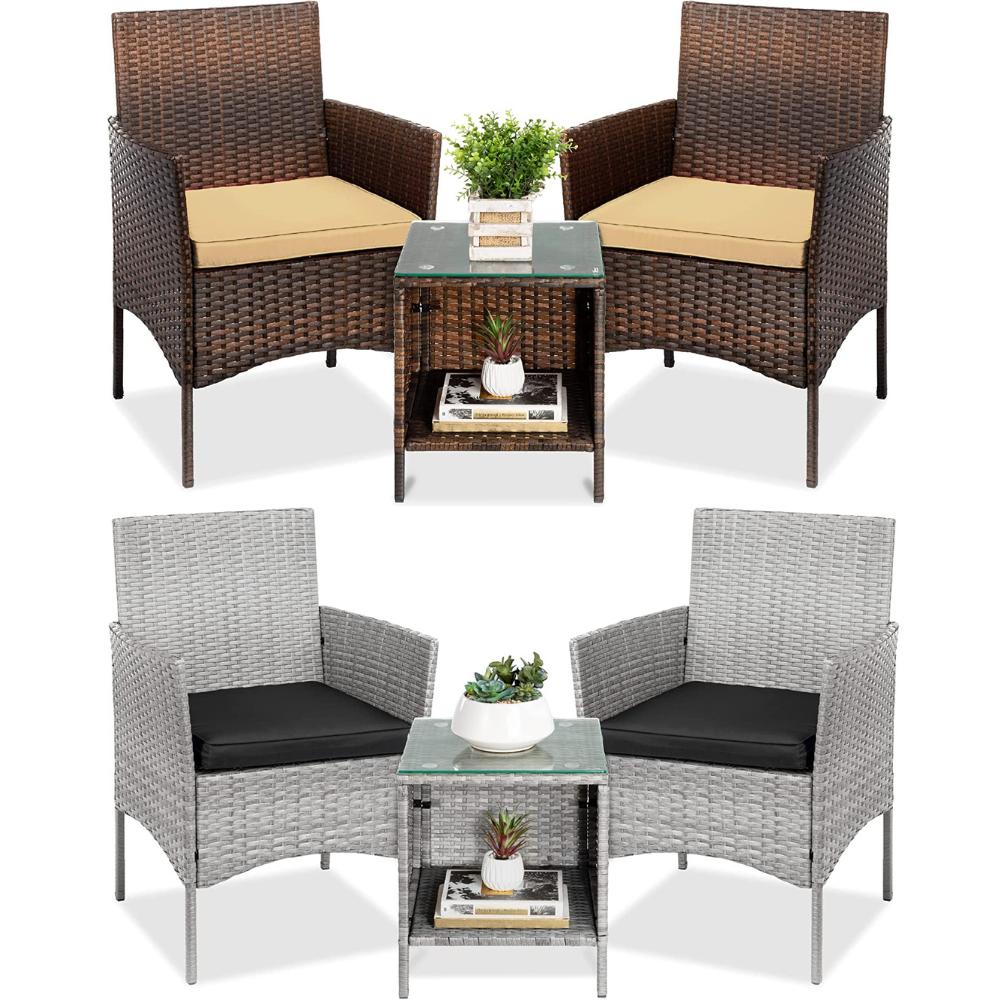Outdoor Table and Chairs - Gray Black: image 11